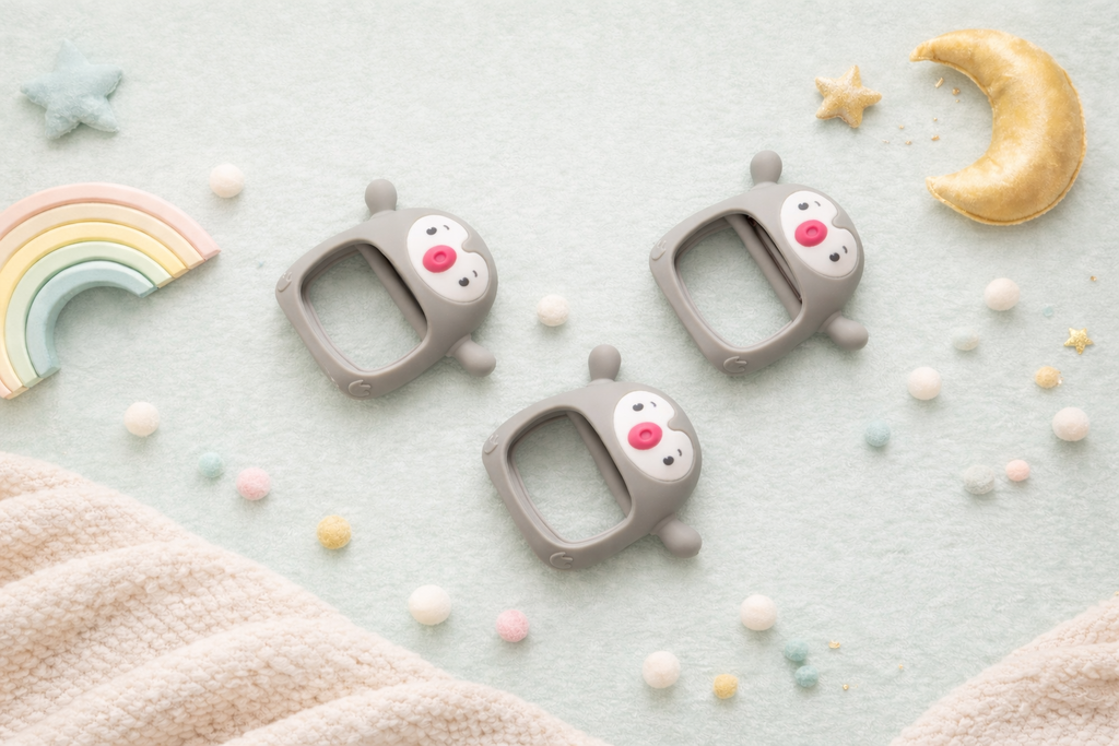 Cute Penguin Silicone Baby Teether Toy | Food-Grade Soft Sensory Chew for Toddlers