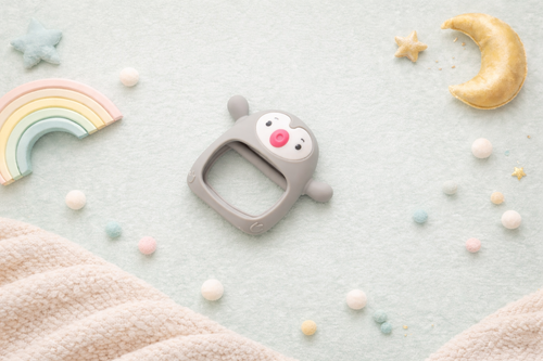 Cute Penguin Silicone Baby Teether Toy | Food-Grade Soft Sensory Chew for Toddlers