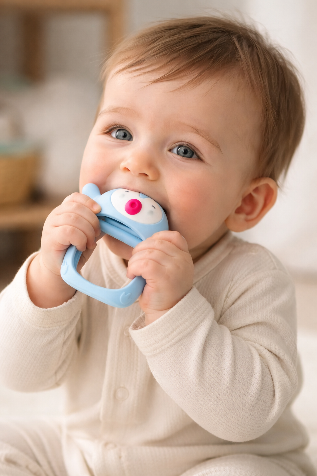 Cute Penguin Silicone Baby Teether Toy | Food-Grade Soft Sensory Chew for Toddlers