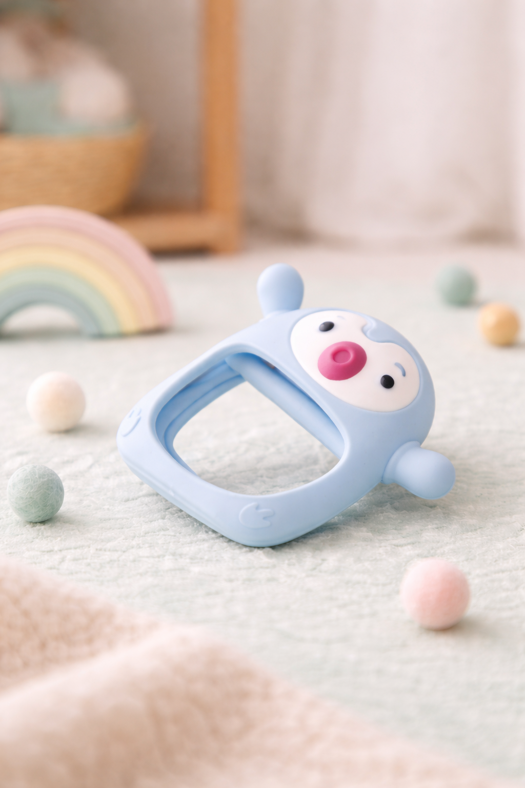 Cute Penguin Silicone Baby Teether Toy | Food-Grade Soft Sensory Chew for Toddlers