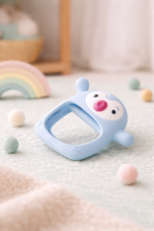 Cute Penguin Silicone Baby Teether Toy | Food-Grade Soft Sensory Chew for Toddlers